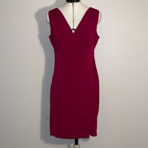 ALFANI MOCK WRAP DRESS MAGENTA 12P